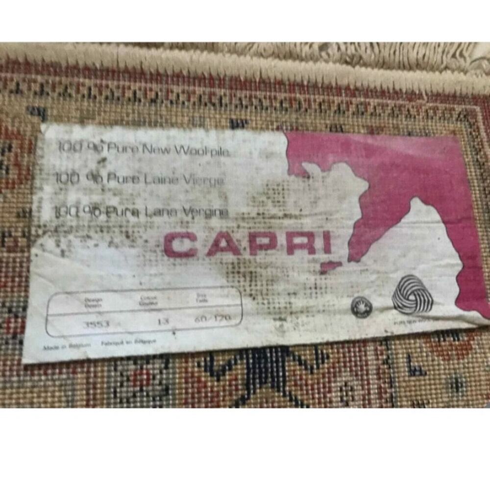Vintage Belgium Capri Wool Throw Rug - R60 - Picture 7 of 7